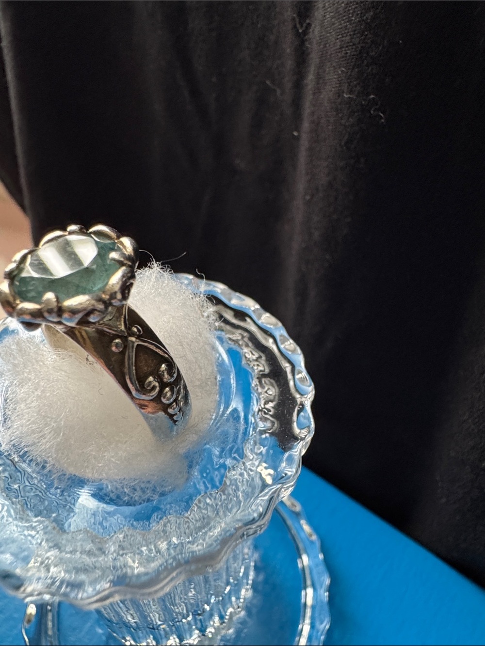 Brighton Silver Ring with Aquamarine toned Gemstone - Picture 5 of 5